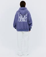 バックスプレータイポフーディー/BACK SPRAY TYPO HOODIE-PURPLE