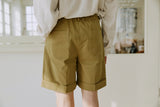 ユニセックスカフハーフパンツ/unisex cuff half pants beige