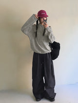 ペルバピンタックシャーリングデニム2WAYロングワイドジョガーパンツ