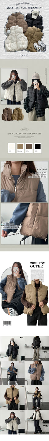 Day String Oversized Fit Padded Vest