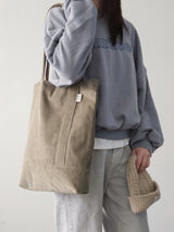 コーデュロイシンプルラインバッグ (khaki gray)