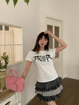 リボンレタリングTシャツ