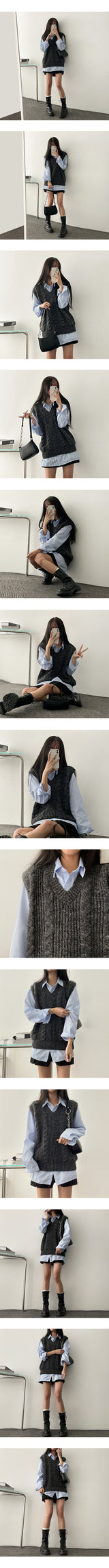 Light Twisted Knit Vest