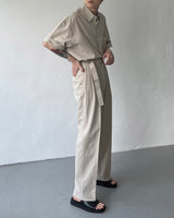 リネンショートスリーブボックスシャツ / ECT linen short-sleeved box shirt (4 colors)