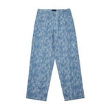 3D Monogram Rain Washing Slub Denim Pants Light Blue