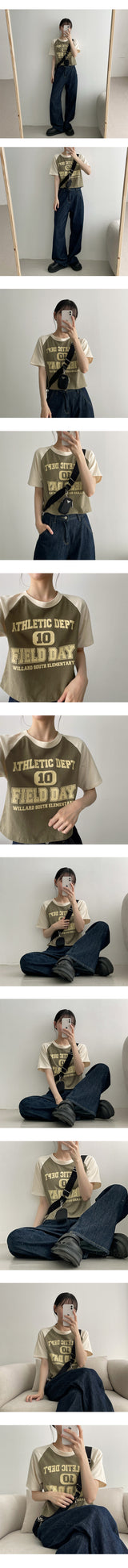 フィールドナグランクロップド半袖Tシャツ / Field Naglan Cropped Short Sleeve Tee