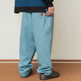 ダイアモンドパターンデニムパンツ/DIAMOND PATTERN DENIM PANTS_LIGHT BLUE