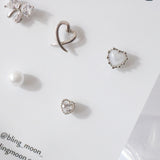 リボンパールピアス / [5 set] Ribbon Pearl Piercing Set