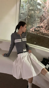 double zip knit cardigan