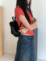 Dear Basic Ribbed Square Neck Short Sleeve T-shirt
