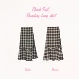 CHECK FRILL BANDING LONG SKIRT