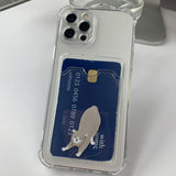 キャットドローイングカラーシャムカードストレージフォンケース
