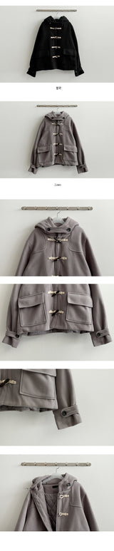 スローシックキルテッドダブルレイヤードショートトッポギコート