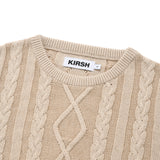 スモールチェリーツートンケーブルクロップニット／SMALL CHERRY TWO-TONE CABLE CROP KNIT [LIGHT BEIGE]
