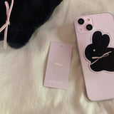 コットンバニーポポスマホグリップ/Cotton bunny popo Smart Tok black
