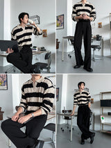 LMN Twisted Open Carriage Single Collar Knitwear (4 colors)