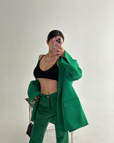 leather coated straight pants