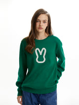 MOON BUNNY SWEATER GREEN (6586530136182)