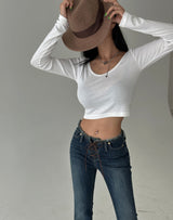 Basic Double-Sided Cropped T-shirt