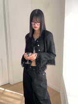 Pake Point Silver No Collar Tweed Jacket