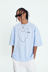 オーバーフィットラインドローイングTシャツ