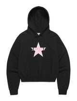 スターロゴクロップドフーディー / W STAR LOGO CROPPED HOODIE BLACK(CV2CFFM401A)
