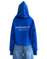 プリントクロップドフーディー/Print Cropped Hoodie-BLUE