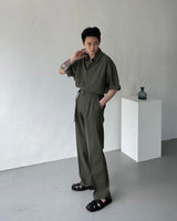 リネンショートスリーブボックスシャツ / ECT linen short-sleeved box shirt (4 colors)