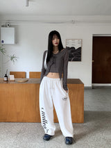 チャレンジピグメントレタリングワイドコットントレーニングパンツ / Challenges Pigment Lettering Wide Cotton Training Pants