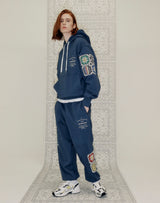 GRANNY SQUARE SWEATPANTS NAVY (6691425812598)