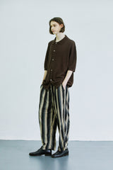 アイロ グランジ ストライプ ジャージ バンディング パンツ / airo grunge stripe jersey banding pants brown