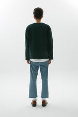 ダメージ＆オイルウォッシュドスウェットシャツ / Damaged & Oil Washed Sweatshirt, Green