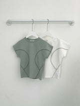 ステッチカーブラインスリットTシャツ / Stitch Curve Line Slit Tee