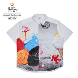 Edgewalker x acme de la vie プリンティング半袖シャツ ホワイト