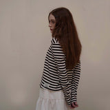 Brown Toggle Patch Stripe Cardigan
