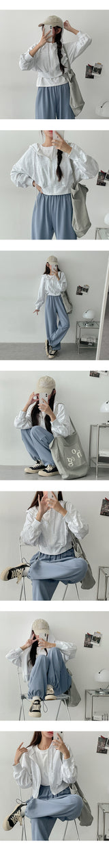 Nesmuji Cropped Hooded Zip-Up