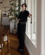 ホルター ツータック デニムシャツ / Halter Two-tuck Denim Shirt