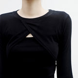 [NONCODE] (1+1) ドメルボレロTシャツ + スリーブレス セット