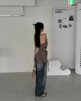 Tube Top Strap Mini Dress & Long T-shirt