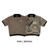 コラボレーショングラディエントニットポロ/Public Culture × Younger Song Collaboration Gradient knit polo