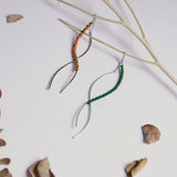 [CCNMADE] At the end of the night Earring (GREEN/ORANGE) (6680843124854)