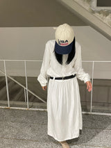 ハイジ ベルト付きクリームワンピース