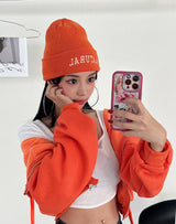4color cropped napping hood zip-up