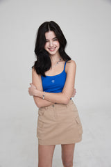 mii リブストラップタンクトップ / mii RIBBED STRAP TANK TOP BLUE