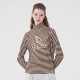 ビッグドゥードゥルチェリーハイネックストライプロングTシャツ／BIG DOODLE CHERRY HIGH NECK STRIPE T-SHIRT [BROWN]