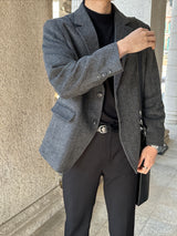 LMN ヘリングボーンウールブレザー / LMN Herringbone Wool Blazer (2 colors)