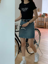 ルシャレタリングＴシャツ / LES CHATS LETTERING T-SHIRT BLACK