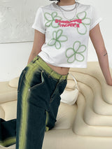 ネオンラインデニムパンツ/neon line denim pants