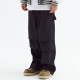 ストライプパラシュートデニムパンツ(black)