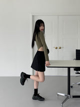 アイアンナイロンツーウェイカーゴミニスカート / Iron nylon two-way cargo mini skirt
